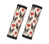 Bonitas Fundas para Asas de Equipaje con Estampado de Huellas de Patas y Corazones, Etiquetas identificativas Suaves para Asas de Equipaje de Viaje.