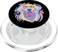 Bonitas Gafas Azules con Estampado de Golden Retriever Dog Lover PopSockets PopGrip para MagSafe