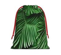 Bonitas hojas de palma verdes con estampado de bolsas elegantes para fiestas, bodas, regalos de caramelos, almacenamiento reutilizable