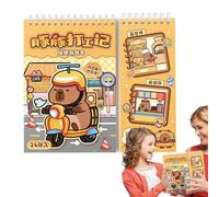 Bonitas pegatinas de álbum Capibara, pegatinas estéticas para álbum - Pegatinas para álbum Calcomanías Capibara - Pegatinas de scrapbooking Escena de dibujos animados, pegatinas de animales