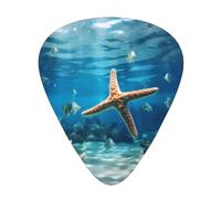 Bonitas púas de guitarra de estrella de mar en tamaños finos, medianos y gruesos, juego de 12 piezas, adecuadas para guitarra eléctrica y varios instrumentos