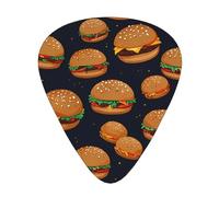 Bonitas púas de guitarra de hamburguesa en tamaños finos, medianos y gruesos, juego de 12 piezas, adecuadas para guitarra eléctrica y varios instrumentos