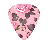 Bonitas púas de guitarra de rosas rosadas, hechas de material ABS, adecuadas para guitarras acústicas, guitarras eléctricas, etc.