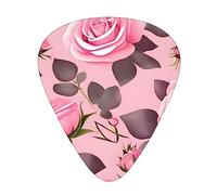 Bonitas púas de guitarra de rosas rosadas, púas de celuloide de alta calidad para una mejor jugabilidad y tono.