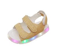 Bonitas sandalias LED para niños y niñas, antideslizantes, con luz, cómodas, puntera abierta, huecas, transpirables, con suela suave, ligeras, ajustables, planas, de ajuste ancho, para exteriores