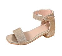 Bonitas sandalias para niñas pequeñas en verano, informales, pantuflas, calcetines de animales, Gold, 1.5 UK 3X-Narrow