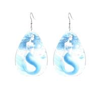 Bonitas Sirenas Y Caballitos De Mar Aretes De Cuero Moda Pendientes Ligeros Pendiente De Piel Para Aniversario Día De La Madre Mujer