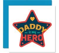 Bonitas tarjetas de cumpleaños para papá - Daddy Is My Hero - Tarjeta de feliz cumpleaños para papá de hijo e hija, regalos para padre, tarjetas de felicitación para el día del padre de 145 mm, regalo
