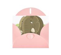 Bonitas tarjetas de felicitación de elefante de dibujos animados con sobres, tarjetas de felicitación pensando en ti, tarjetas de aliento