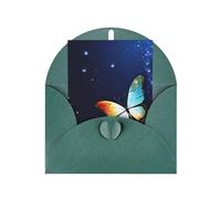 Bonitas tarjetas y sobres en blanco con estampado de mariposa, diseños únicos perfectos para festivales, invitaciones