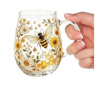 Bonitas Tazas De Café Cristalería Estética De Colibrí, Flores Silvestres Y