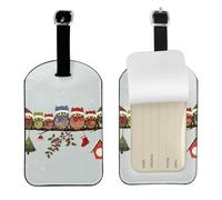 Bonito accesorio de viaje con diseño de búhos de Navidad en rama, etiqueta esencial para equipaje, 4.3 x 2.76 pulgadas, protección de privacidad