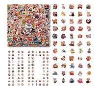 Bonito adhesivo de panda rojo, juego de dibujos animados de animales, paquete impermeable, divertidas calcomanías de grafiti, calcomanías decorativas para botellas de agua, colección de 110 piezas con