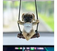Bonito Adorno Colgante de Coche,Colgante De Decoración De Espejo Perro Pug Retrovisor De Coche Decoración Cute Dog Interior De Coche Lindo Accesorios de Decoración para Coche Cute Regalo de Cumpleaños
