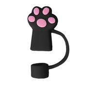 Bonito adorno de pajita de silicona, tapas de pajita de silicona - Cubierta de paja antipolvo para garras de gato | Herramienta de bebida con cierre hermético para coche, viajes, hogar, d
