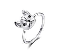 Bonito anillo chapado en plata de ley 925 con diseño de perro Pitbull Bull Dog para hombres y mujeres, estilo gótico, hip hop, motociclista, moda para hombres, anillos de animales punk, joyería para