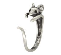 Bonito anillo de ratón, bonitos anillos para mujer, ajustable, anillo de dedo de ratón, joyería encantadora | Anillos abiertos para mujer, joyería de metal para adolescentes, niñas y madres