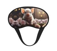 Bonito antifaz para dormir con diseño de cerdo joven, poliéster suave, antiluz, elegante, adecuado para hombres y mujeres, para el trabajo diario y viajes al aire libre.