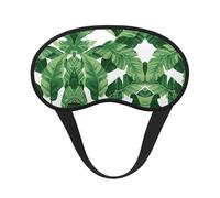 Bonito antifaz para dormir con estampado de hojas de palma verde, cubierta contorneada para los ojos para dormir de lado, banda elástica ajustable