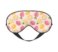Bonito antifaz para dormir de color rosa limón y amarillo, máscaras de ojos para dormir de doble cara, máscaras para dormir para mujeres y hombres, cubiertas opacas para dormir, viajes