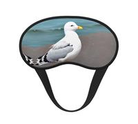 Bonito antifaz para dormir de gaviota, poliéster suave, antiluz, elegante, adecuado para hombres y mujeres, para el trabajo diario y viajes al aire libre.