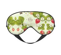 Bonito antifaz unisex con estampado de fresas, máscara de ojos de doble cara, ideal para un sueño profundo y cuidado de la piel