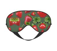 Bonito antifaz unisex con estampado de fresas, máscara de ojos de doble cara, ideal para un sueño profundo y cuidado de la piel