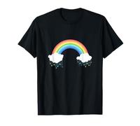 Bonito arco iris con nubes y corazones colgantes Camiseta