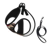 Bonito arnés para perro con estampado de cachorro de carlino con 2 hebillas, chaleco para perro, clip frontal para correa sin tirones, para perros pequeños y medianos