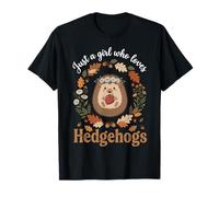Bonito Arte Floral con Fresas de Just a Girl Who Loves Hedgehogs Camiseta
