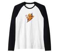Bonito bastón de Caramelo con Cremallera de Jengibre para Navidad Camiseta Manga Raglan