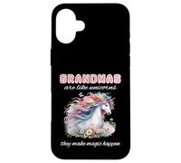 Bonito bojo floral con forma de abuela, amante de los unicornios, haz que la magia suceda Carcasa para iPhone 16 Plus