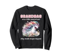 Bonito bojo floral con forma de abuela, amante de los unicornios, haz que la magia suceda Sudadera