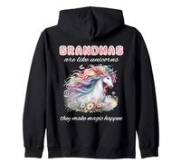 Bonito bojo floral con forma de abuela, amante de los unicornios, haz que la magia suceda Sudadera con Capucha