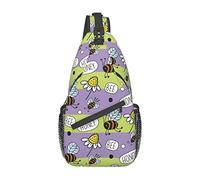 Bonito Bolso Bandolera con Estampado de Margaritas y Miel, Mochila de Senderismo, Bandolera, Mochila de Hombro, Mochila de Viaje para Hombres y Mujeres