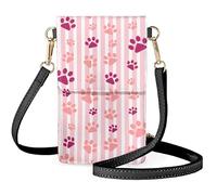Bonito bolso bandolera ligero con estampado de patas de perro mujeres y niñas cruzado para móvil correa ajustable bolso mensajero tarjetero para viajes diarios