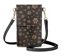 Bonito bolso bandolera ligero con estampado de patas de perro mujeres y niñas cruzado para móvil correa ajustable bolso mensajero tarjetero para viajes diarios