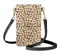 Bonito bolso bandolera ligero con estampado de patas de perro mujeres y niñas cruzado para móvil correa ajustable bolso mensajero tarjetero para viajes diarios