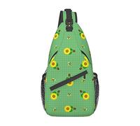 Bonito Bolso con diseño de Abeja y Girasol, Mochila para Senderismo, Mochila de Hombro Tipo Bandolera, Mochila de Viaje para Hombres y Mujeres