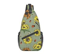 Bonito Bolso con diseño de Abeja y Girasol, Mochila para Senderismo, Mochila de Hombro Tipo Bandolera, Mochila de Viaje para Hombres y Mujeres