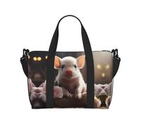 Bonito bolso cruzado de cerdo joven, bolso casual de viaje, adecuado para el trabajo, viajes, fitness, turismo, bolsa de almacenamiento con cremallera para mujer