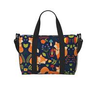 Bonito bolso de lona con estampado de zorro animal, se puede llevar cruzado o al hombro, adecuado para viajes y camping.