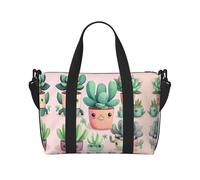 Bonito bolso de mano para mujer con estampado de plantas suculentas, bolso cruzado portátil, adecuado para fitness, viajes.