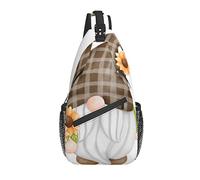 Bonito Bolso de Pecho Cruzado con gnomos de Girasol, Mochila con Tirantes diagonales, Bolso de Hombro Tipo Bandolera, Mochilas de Viaje para Senderismo para Hombres y Mujeres