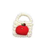 Bonito bolso tejido de Navidad, colgante de llave de Papá Noel de felpa, bolsa de almacenamiento para auriculares, A4, 1.0*1.0*1.0
