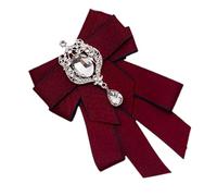 Bonito broche con forma de lazo decorado con diamantes de imitación brillantes, accesorio decorativo para mujer, elegante pin de piedra, talla única, como se describe
