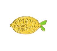 Bonito broche de aceite y limón, ramillete, pin de aleación de zinc, diseño de frutas, accesorios de joyería, regalos, as description, Plástico, como se describe en