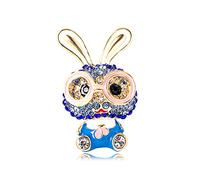 Bonito broche de conejo de diamantes de imitación para mujeres y niñas, unisex, chapado en oro, con cristales, conejos, mascotas, broches de solapa, delicados pines de graduación, día de honores