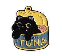Bonito broche de gato de comida enlatada, pin de insignia de sardina esmaltada y carne de almuerzo, 1 unidad (QHXZ4069)