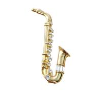Bonito broche de instrumentos de saxofón - Pin de solapa de diamantes de imitación de 5,6 cm para músicos del Reino Unido, joyería musical vintage regalo para mujeres y hombres, elegante traje de